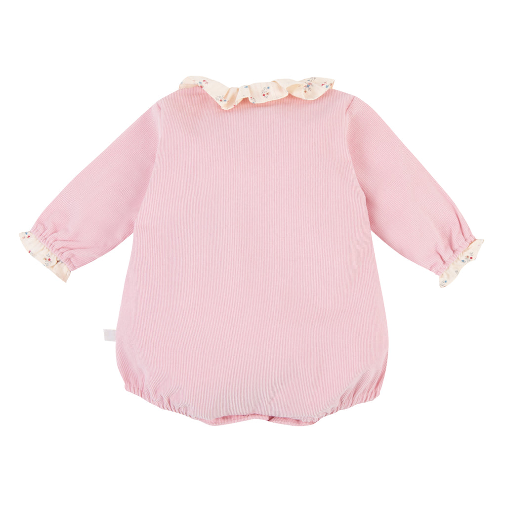 Barboteuse calao velours rose Les Enfantines