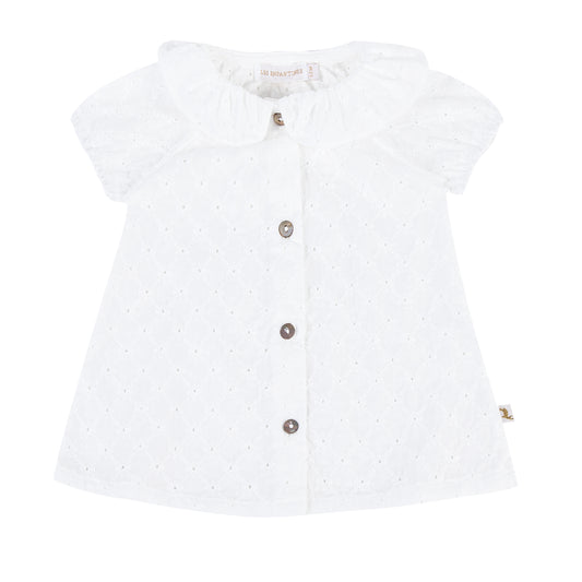 Blouse coquerelle damier blanc les enfantines
