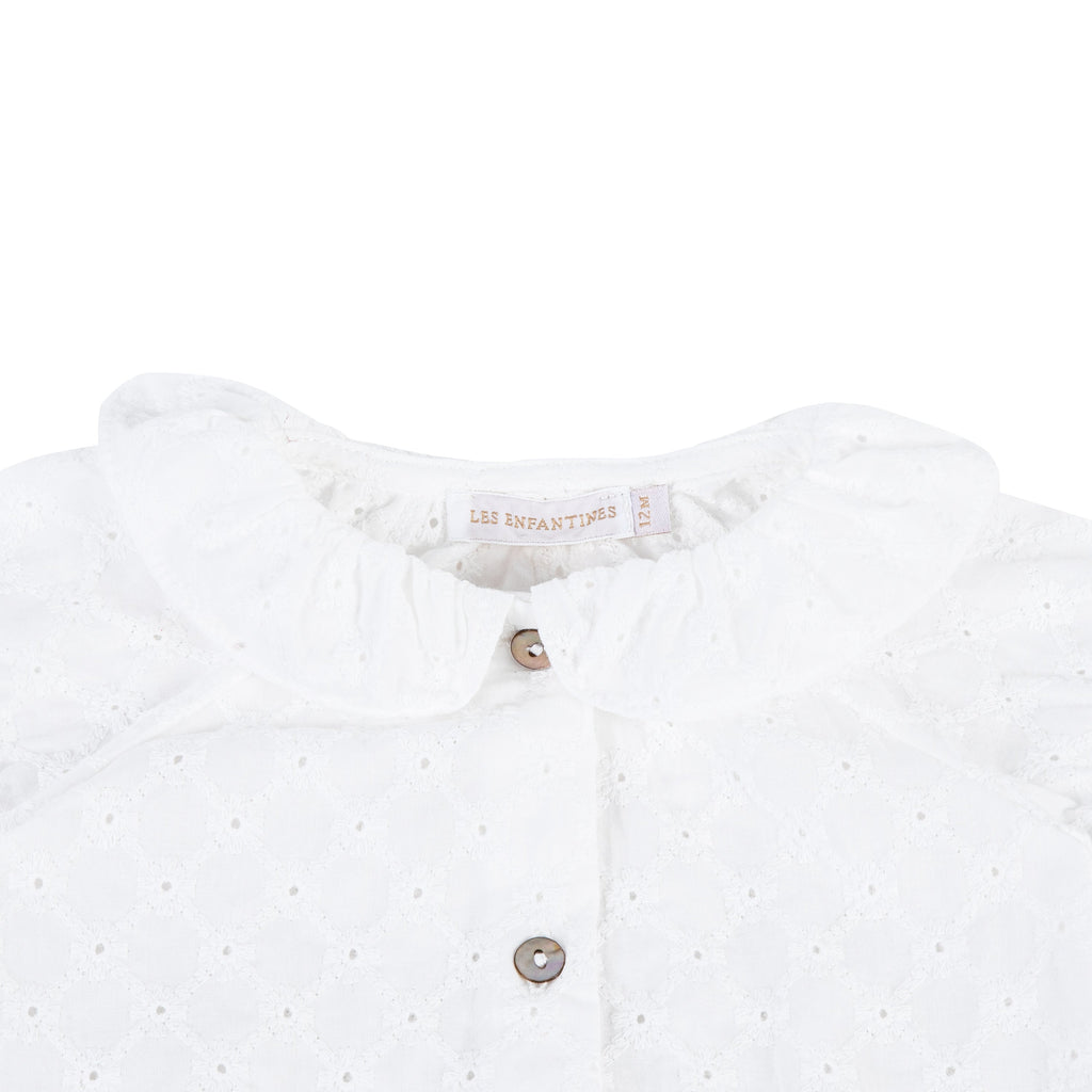 Blouse coquerelle damier blanc Les Enfantines