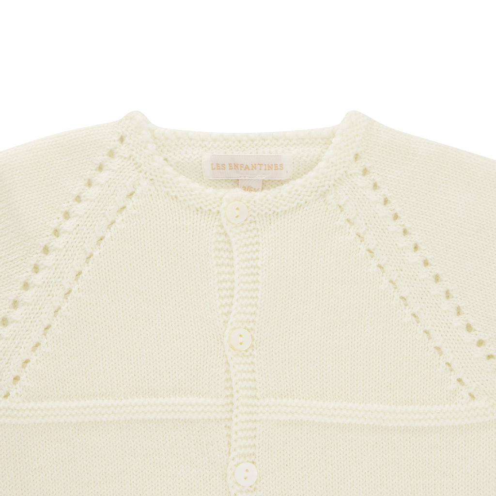 Cardigan Chevreuil blanc éclatant Les Enfantines