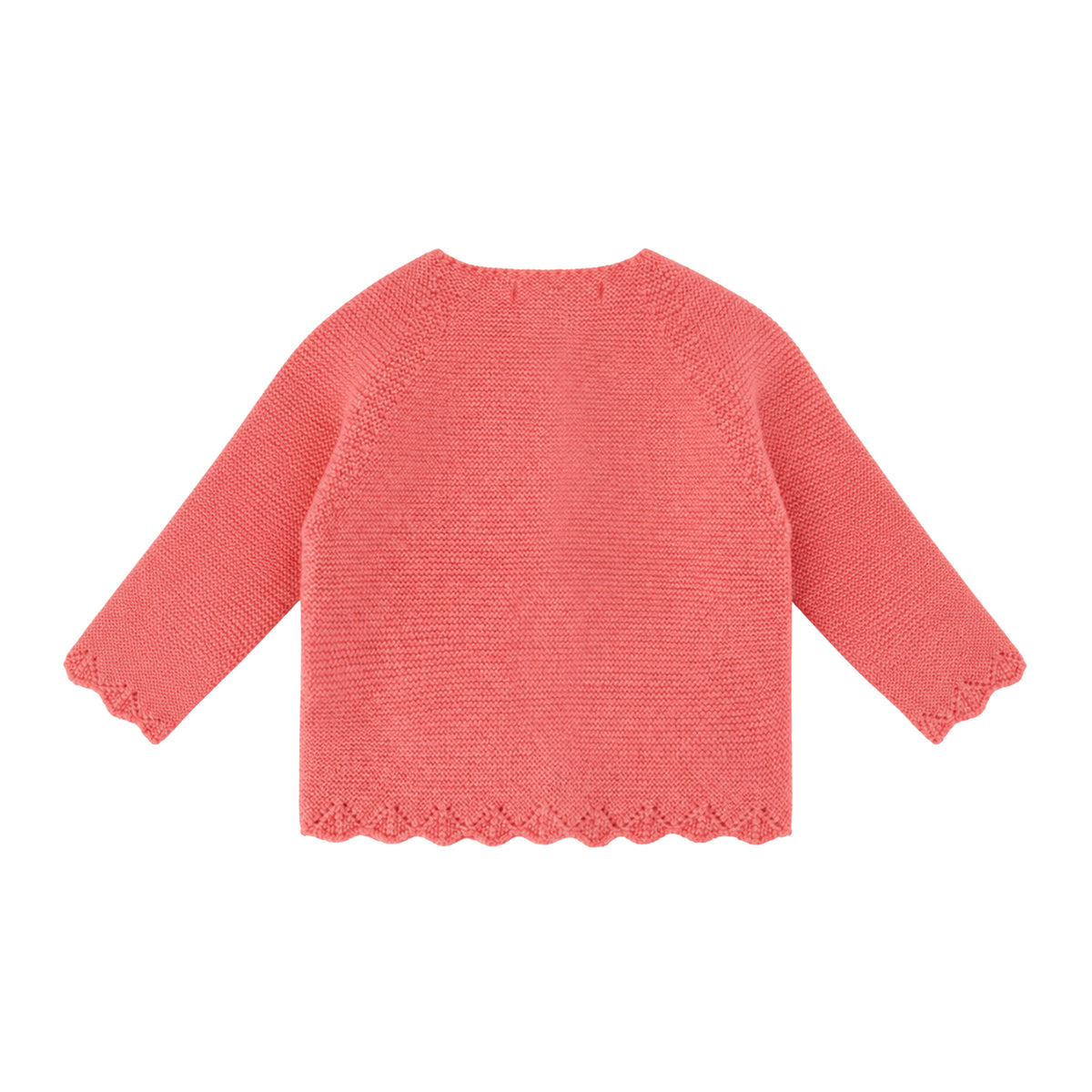 Cardigan laine losange rose magnolia