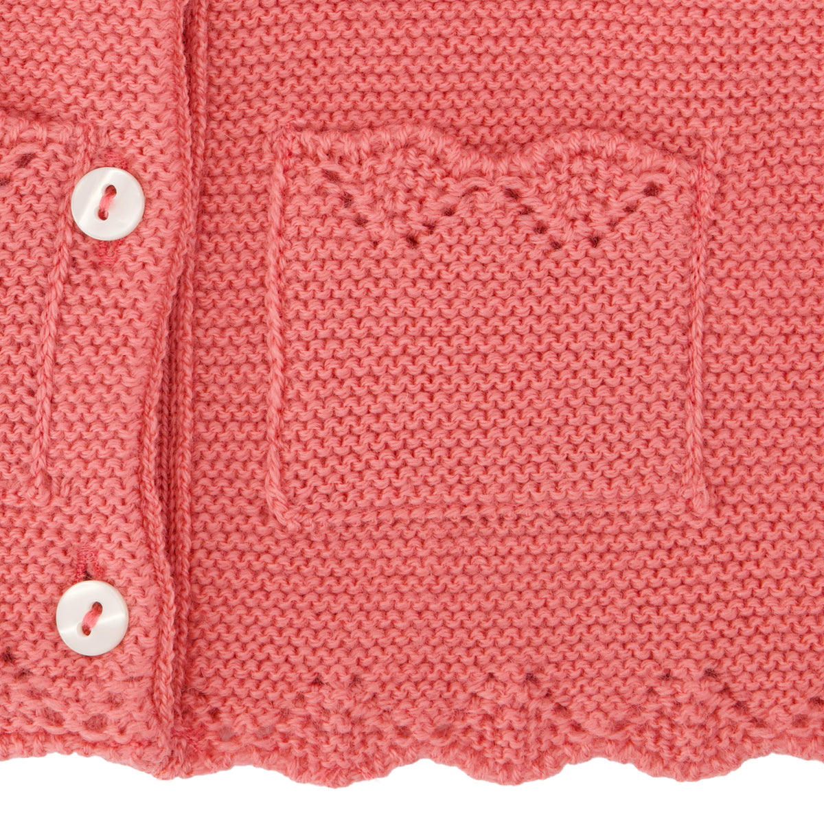 Cardigan laine losange rose magnolia