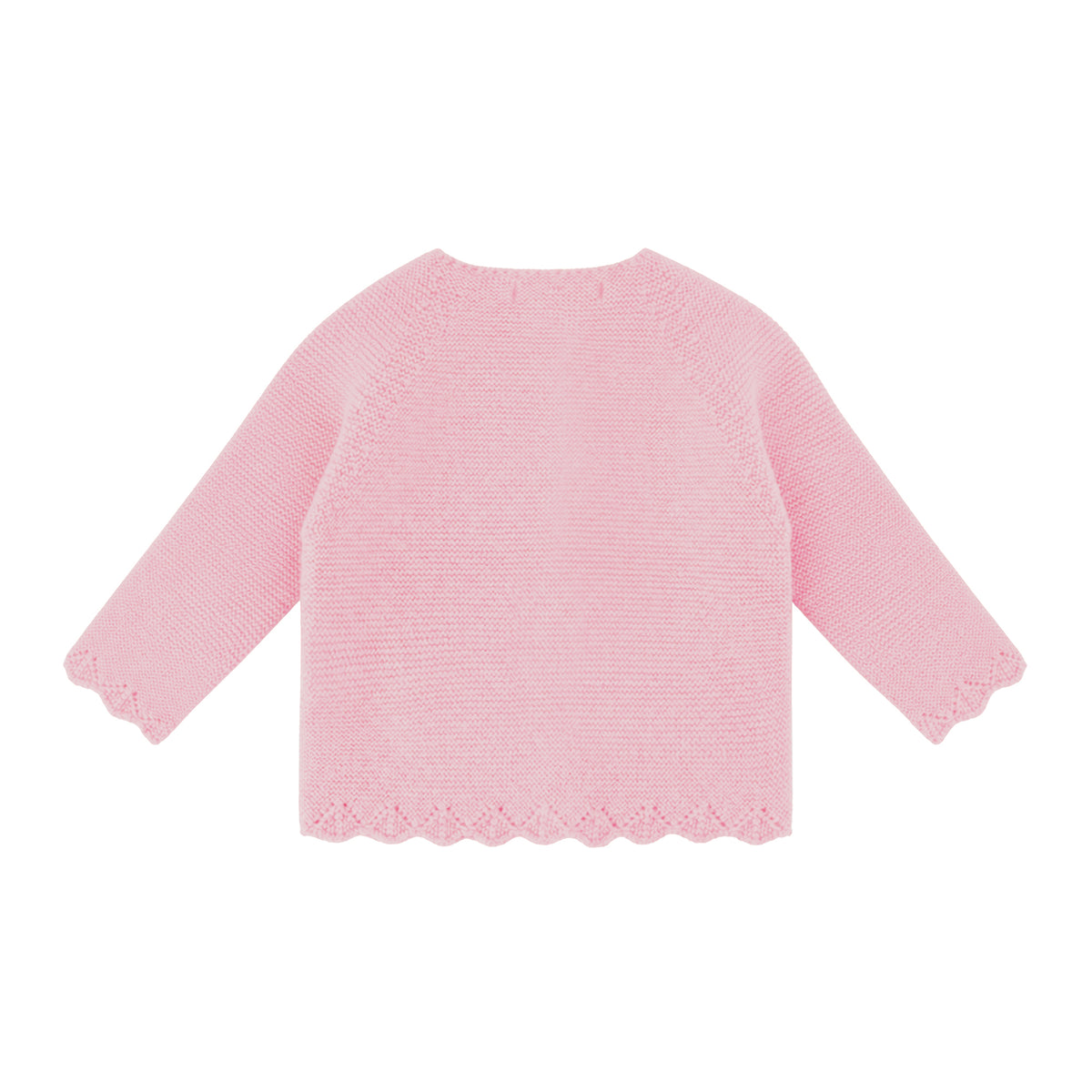 Cardigan laine losange rose poudre