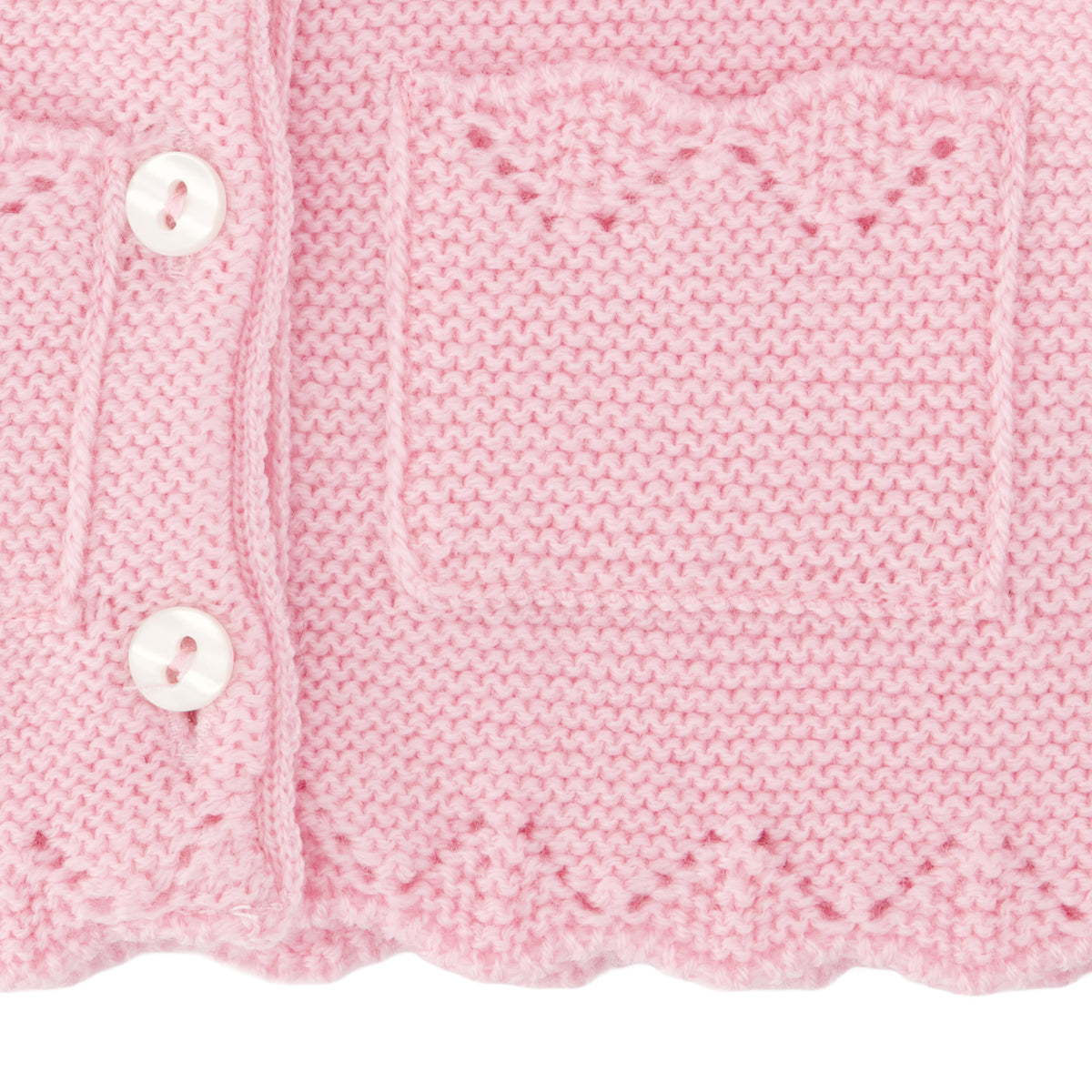 Cardigan laine losange rose poudre