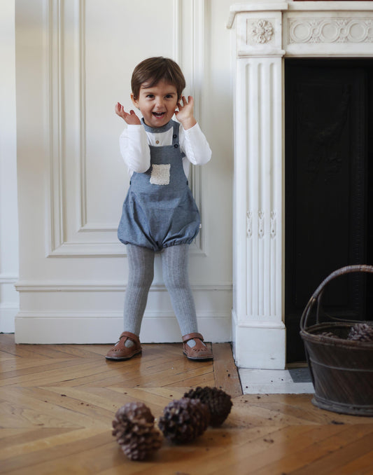 Barboteuse bébé mixte en flanelle bordeaux et boutons de bois – Les  Enfantines