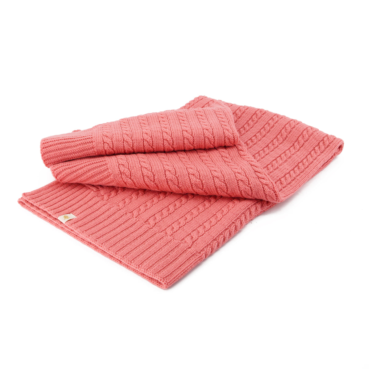 Couverture laine Marmotte rose magnolia