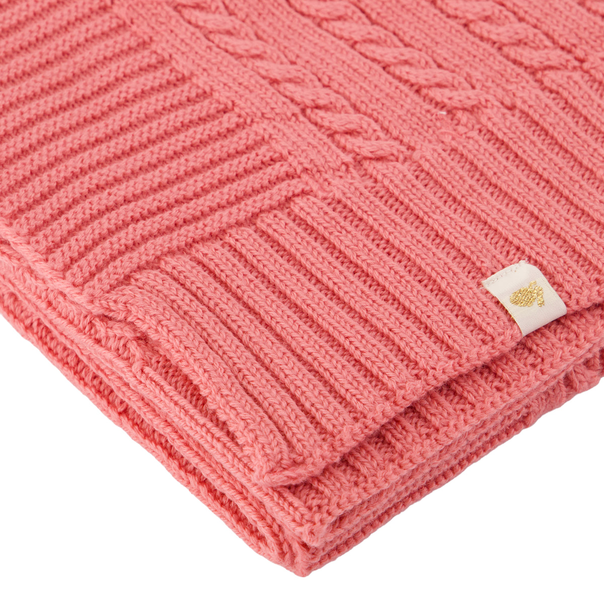 Couverture laine Marmotte rose magnolia