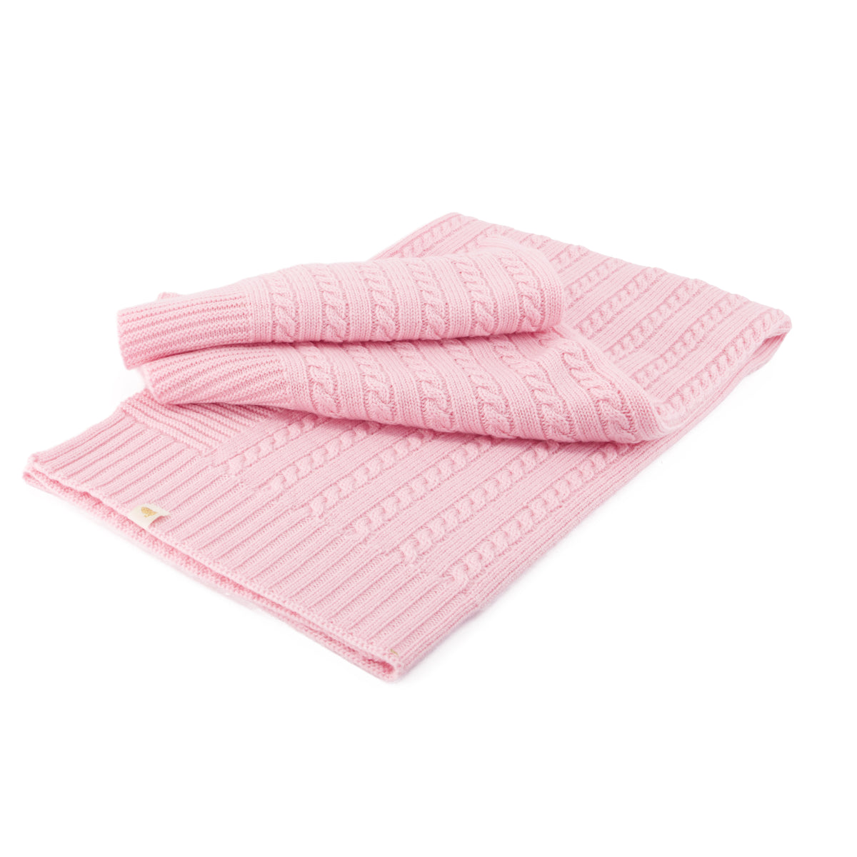 Couverture laine Marmotte rose poudre