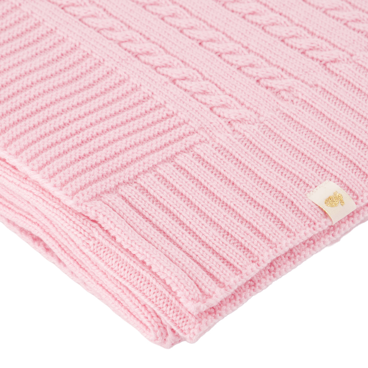 Couverture laine Marmotte rose poudre