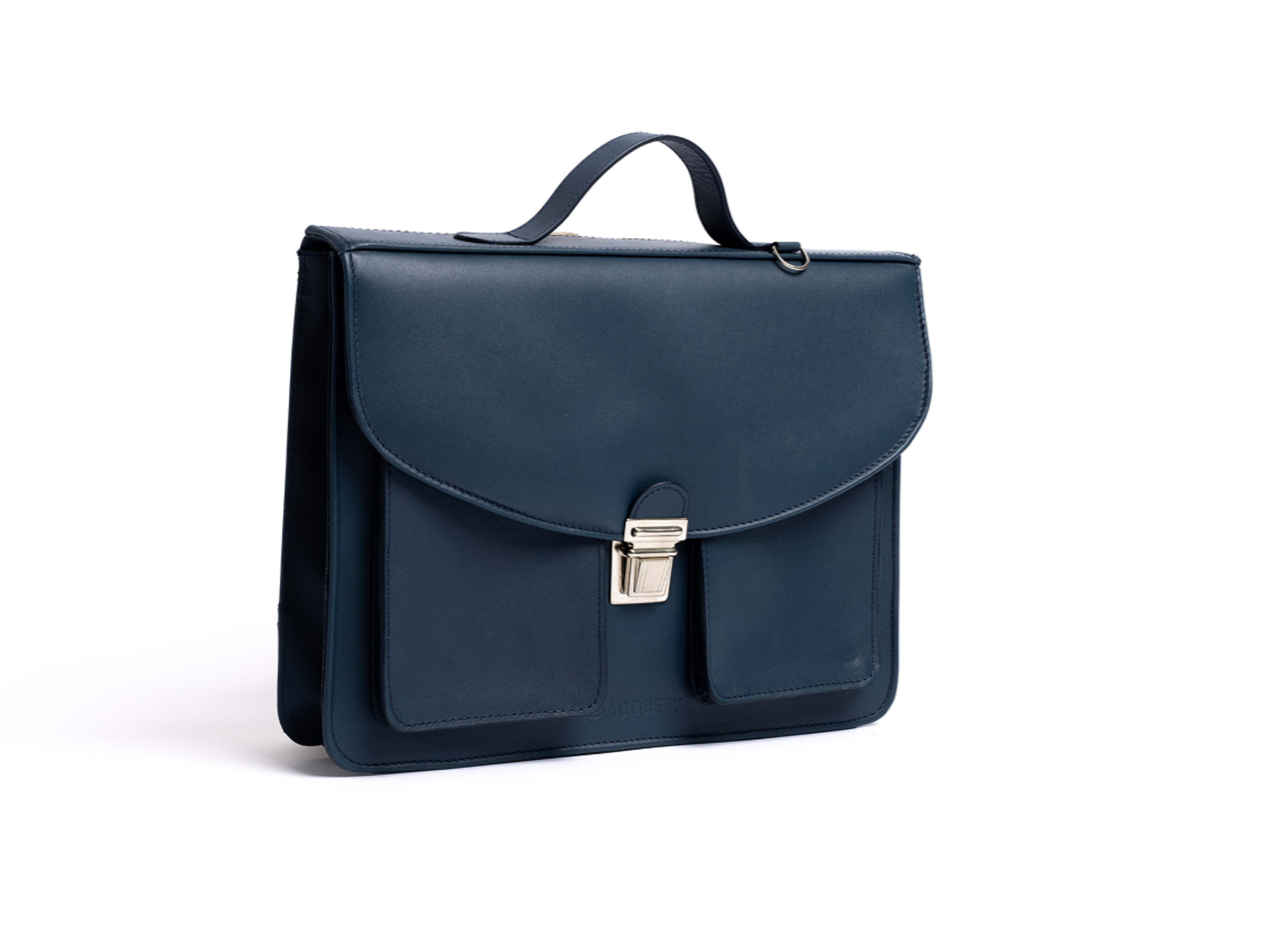 Cartable cuir marine