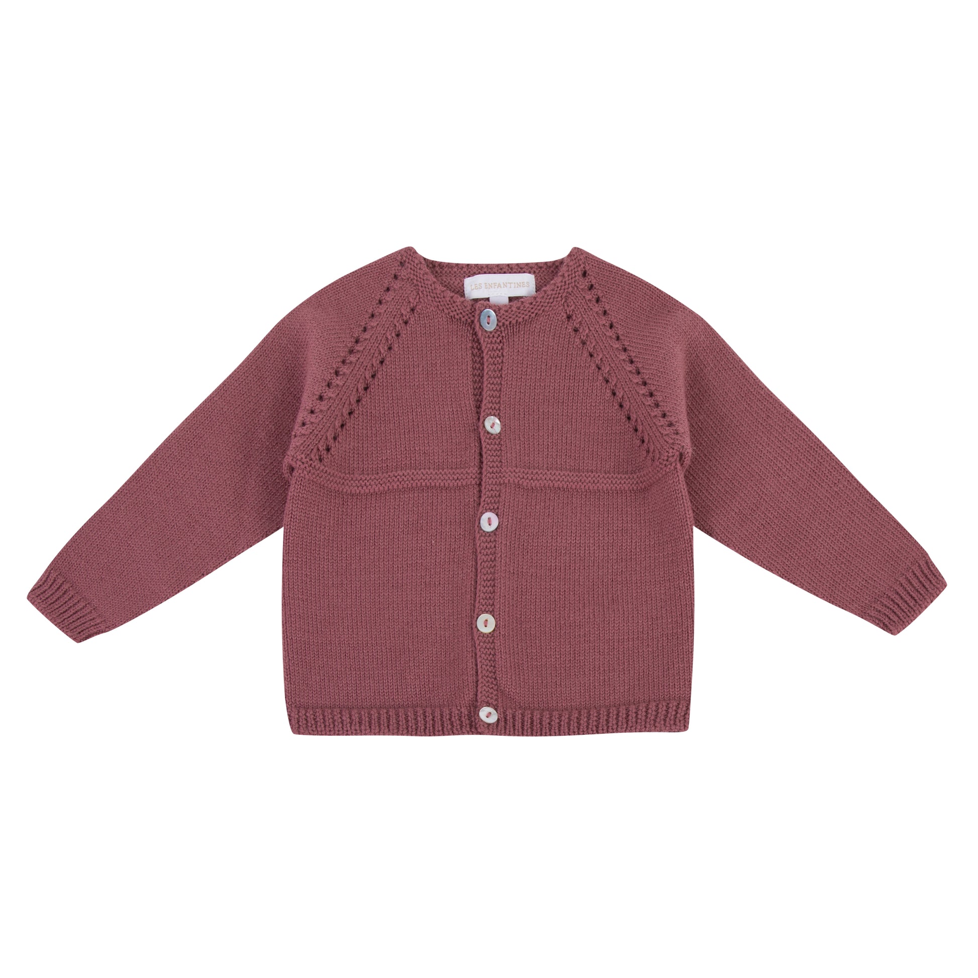Cardigan chevreuil rose ancien Les Enfantines