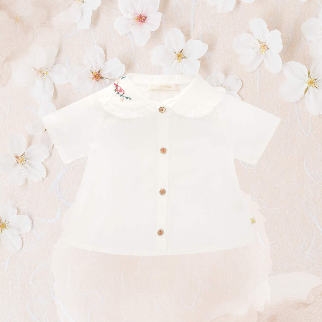 Blouse Chenille Popeline blanche