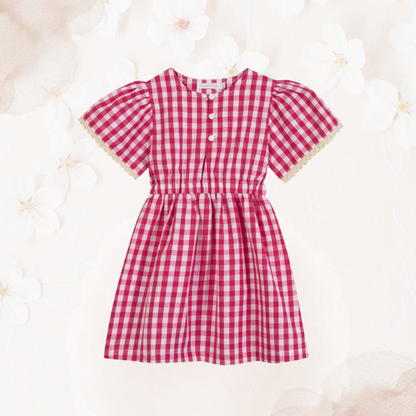 Robe Flamant Vichy Framboise