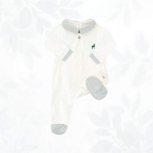 Pyjama loup rayures vertes