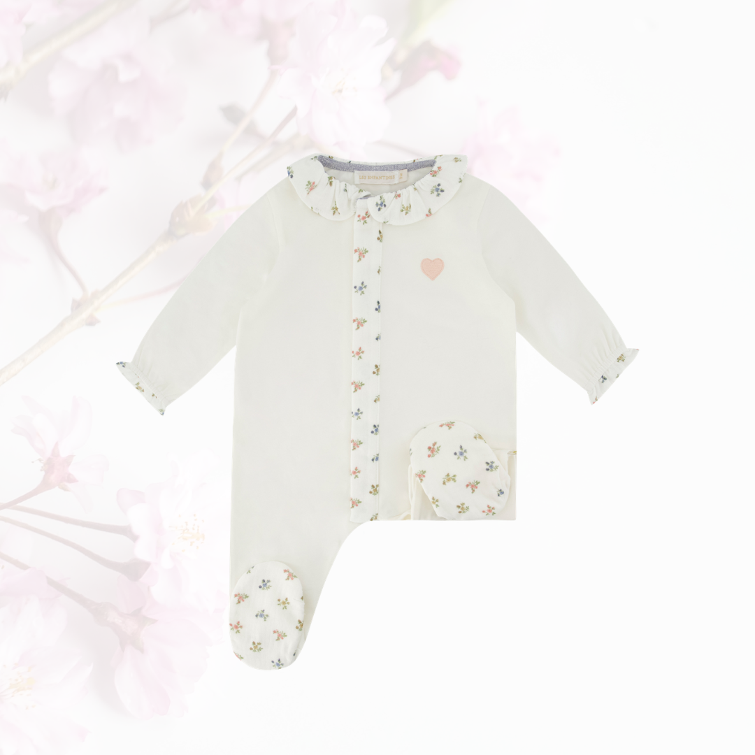 Pyjama Éléphant gaze petites fleurs