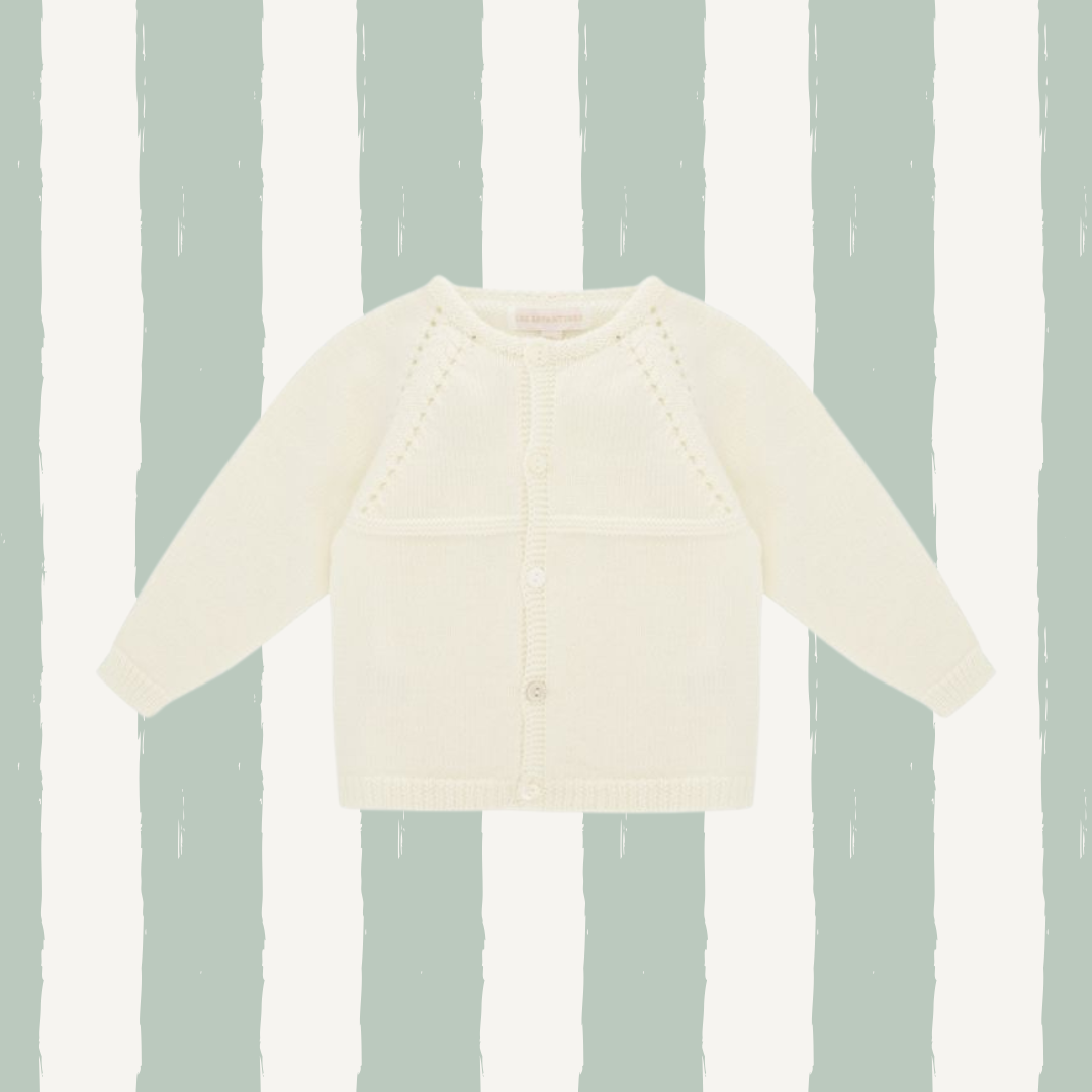 Cardigan laine Chevreuil blanc éclatant