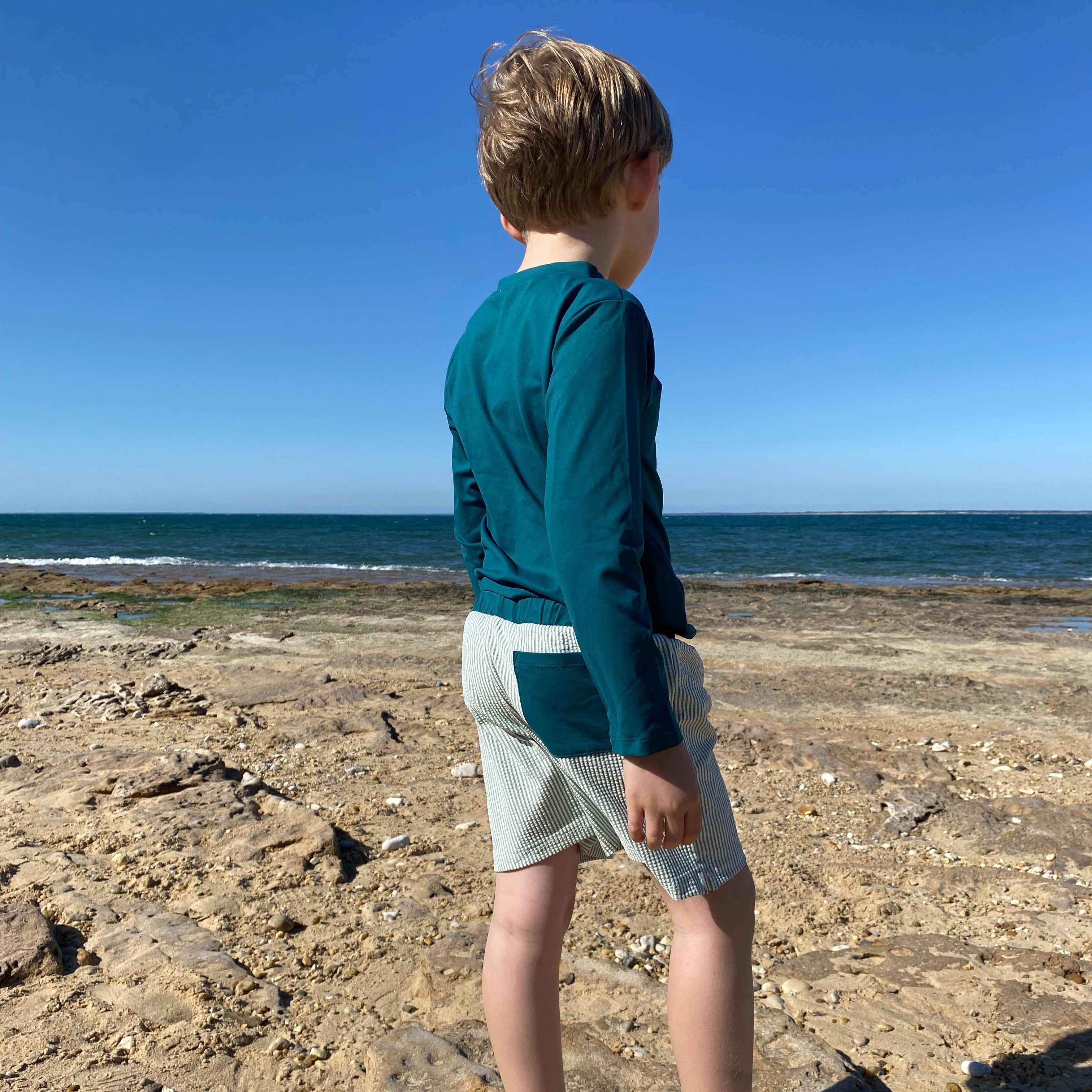 T-shirt mixte anti uv emeraude Les Enfantines