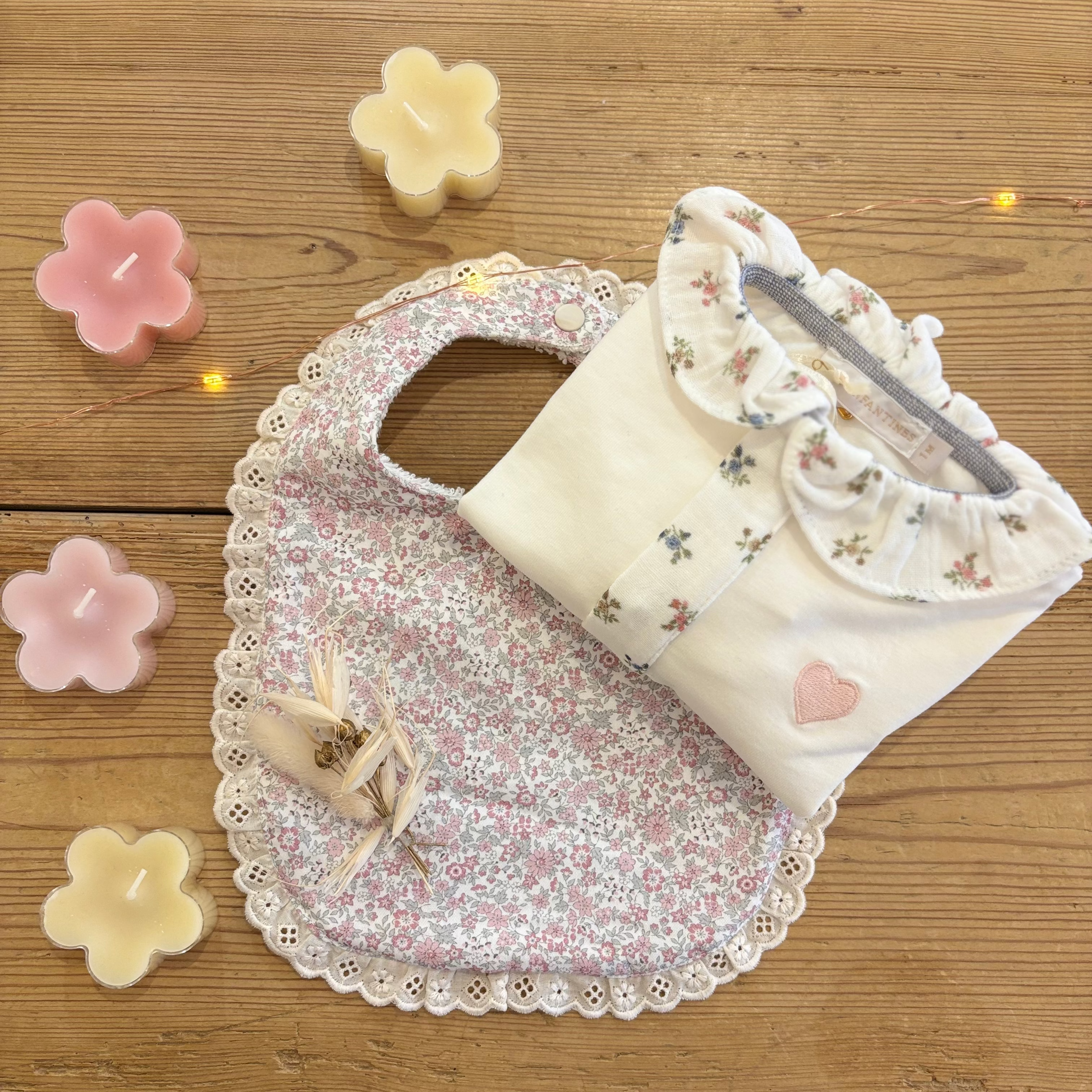 Pyjama Éléphant gaze petites fleurs