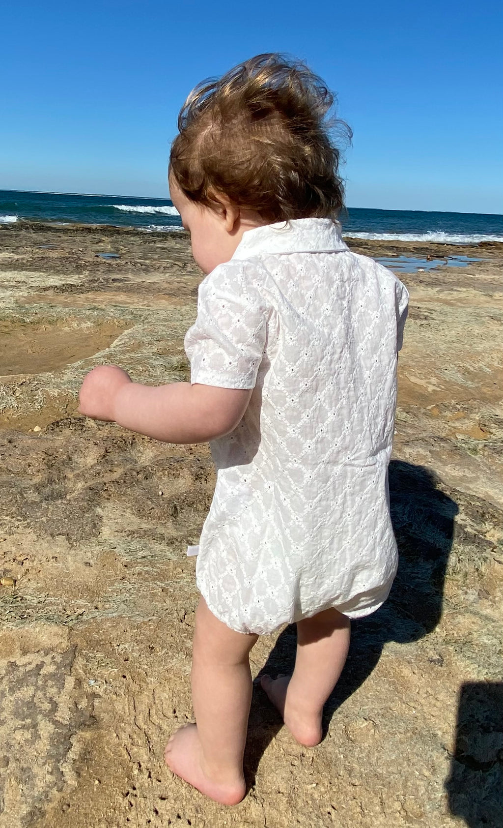 Barboteuse calao Damier blanc Les Enfantines