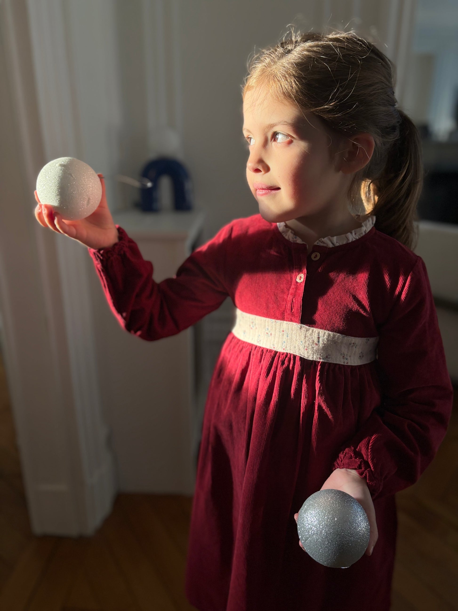 Robe Héron Velours bordeaux Les Enfantines