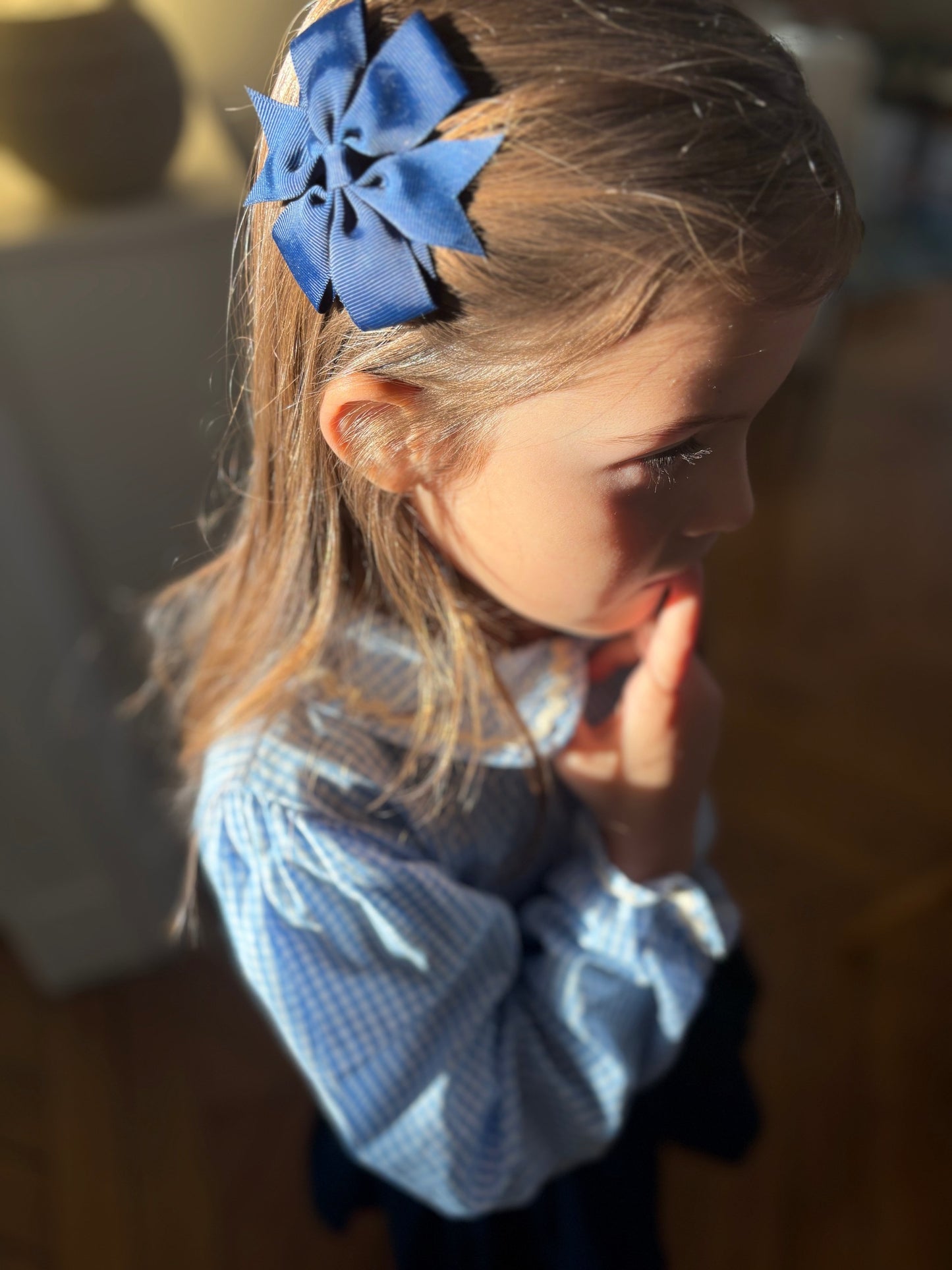 Blouse Papillon Vichy bleu Les Enfantines