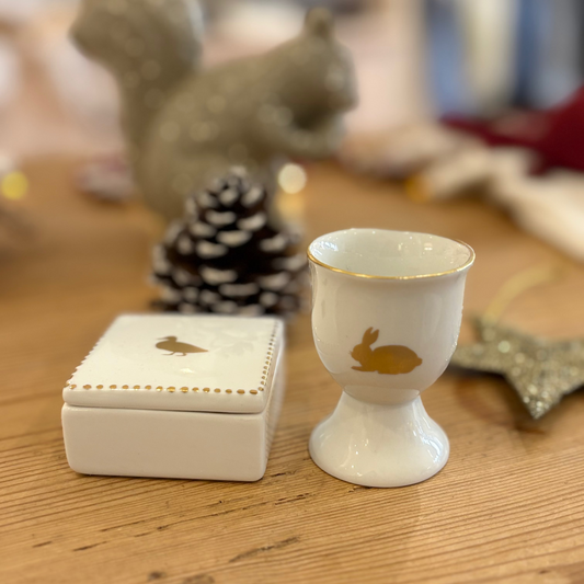 Coquetier en porcelaine & or Les Enfantines