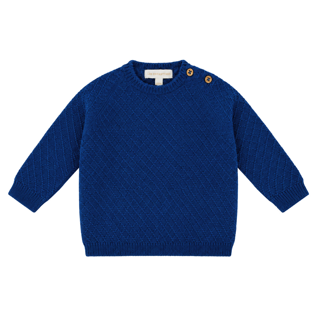Pull losange laine bleu profond