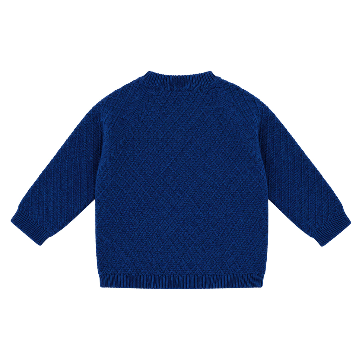 Pull losange laine bleu profond