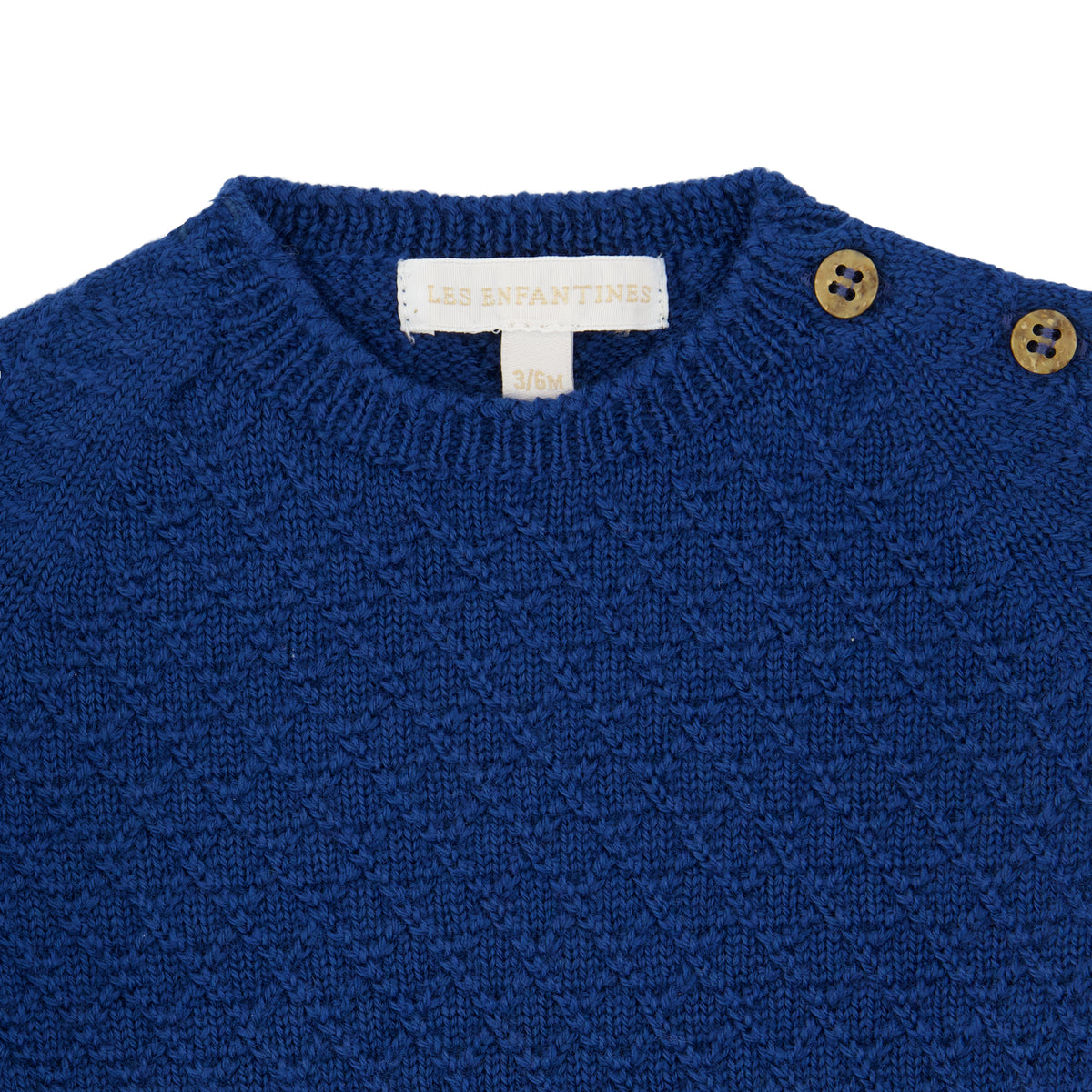 Pull losange laine bleu profond
