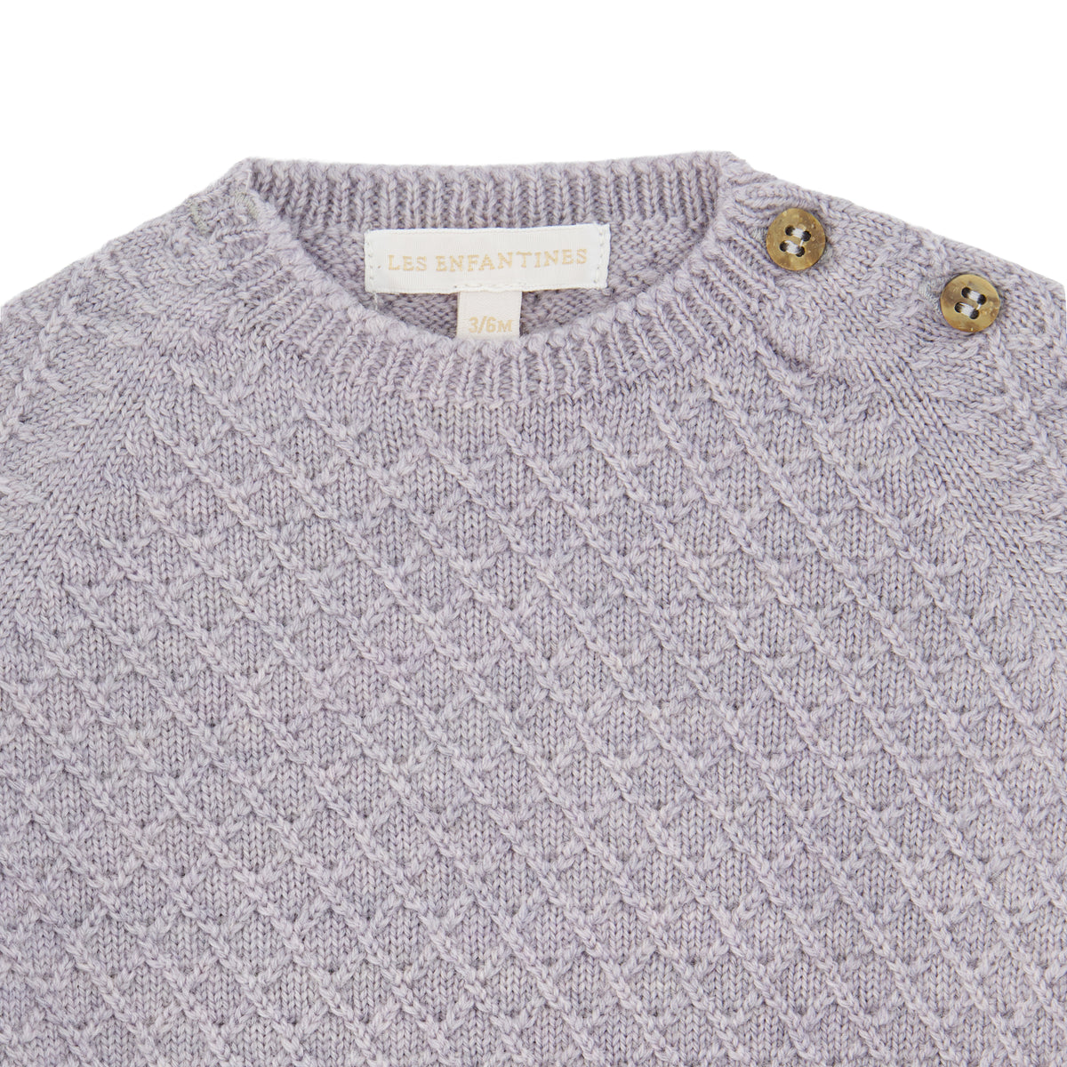 Pull losange laine gris souris