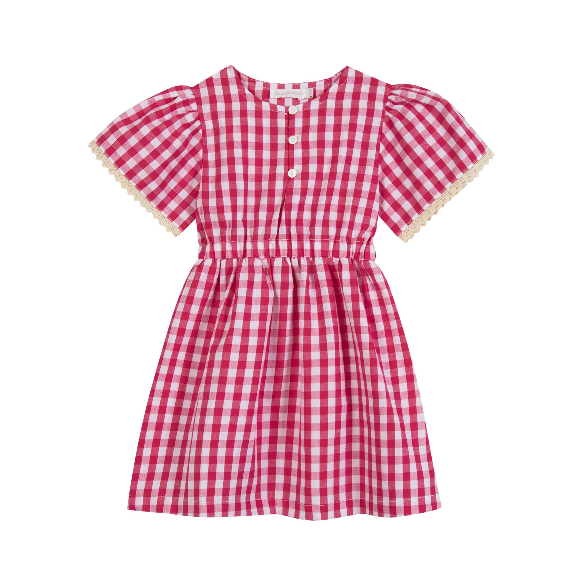 Robe Flamant Vichy Framboise Les Enfantines