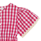 Robe Flamant Vichy Framboise Les Enfantines