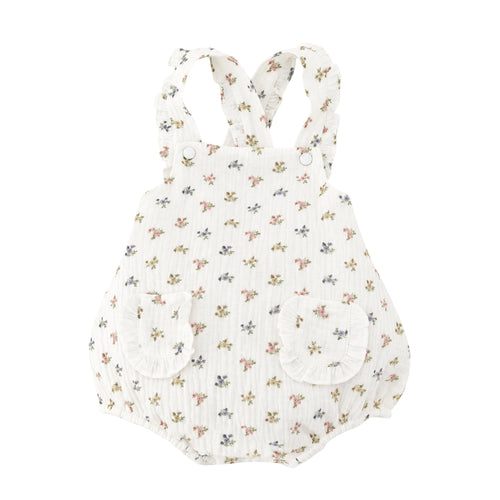 Barboteuse Loutre gaze petites fleurs