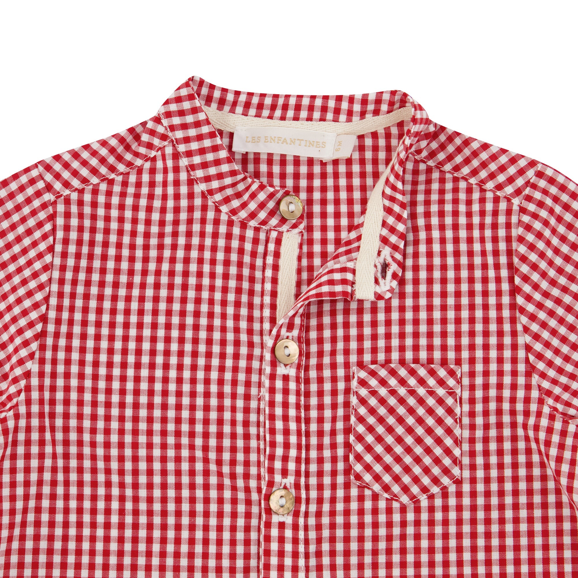 Blouse frelon vichy pivoine les enfantines