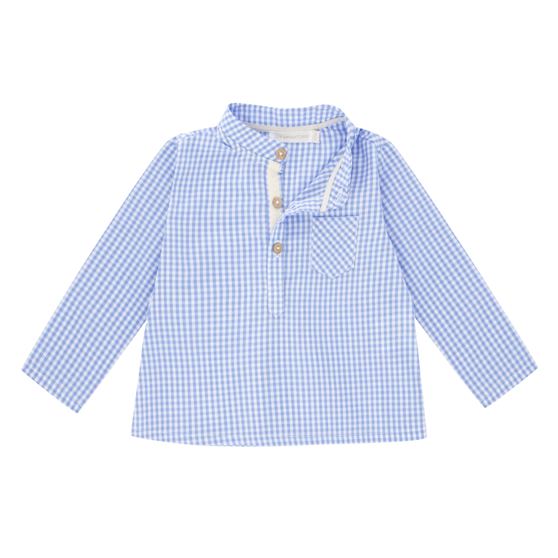 blouse frelon vichy bleu les enfantines