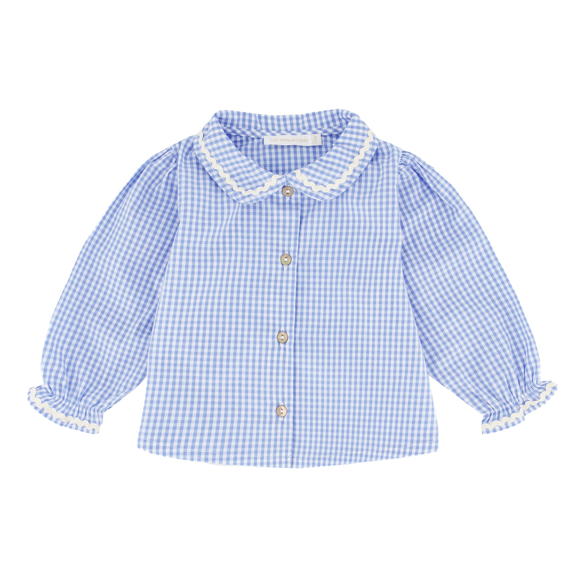 Blouse papillon vichy bleu Les Enfantines