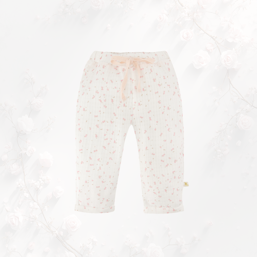 pantalon naissance bebe fille avec fleurs
