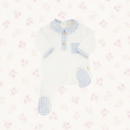 Pyjama Loup Velours Vichy Ciel