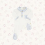 Pyjama Loup Velours Vichy Ciel