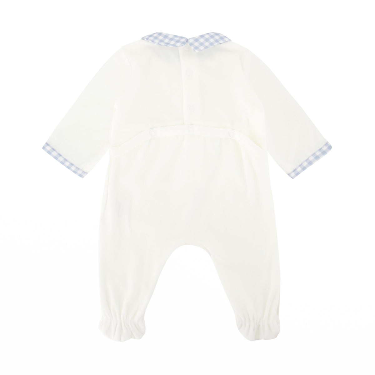 Pyjama Loup Velours Vichy Ciel