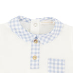 Pyjama Loup Velours Vichy Ciel