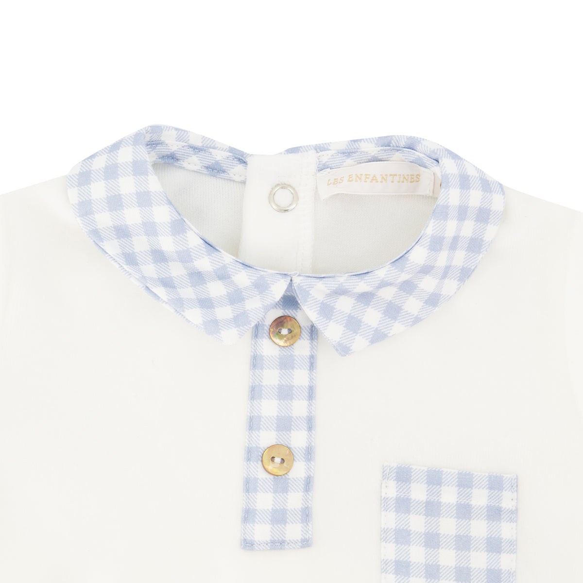 Pyjama Loup Velours Vichy Ciel