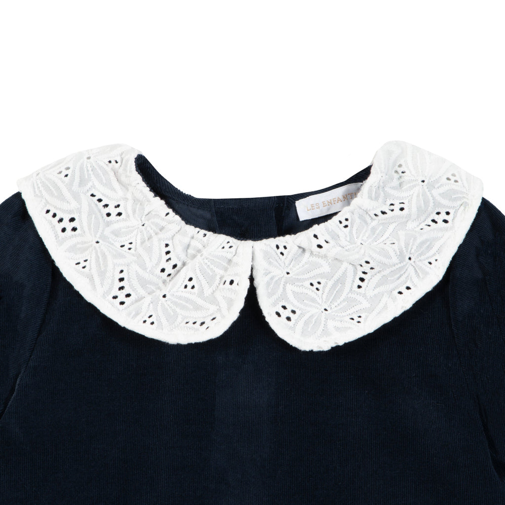 Robe Tourterelle Velours Jean Les Enfantines
