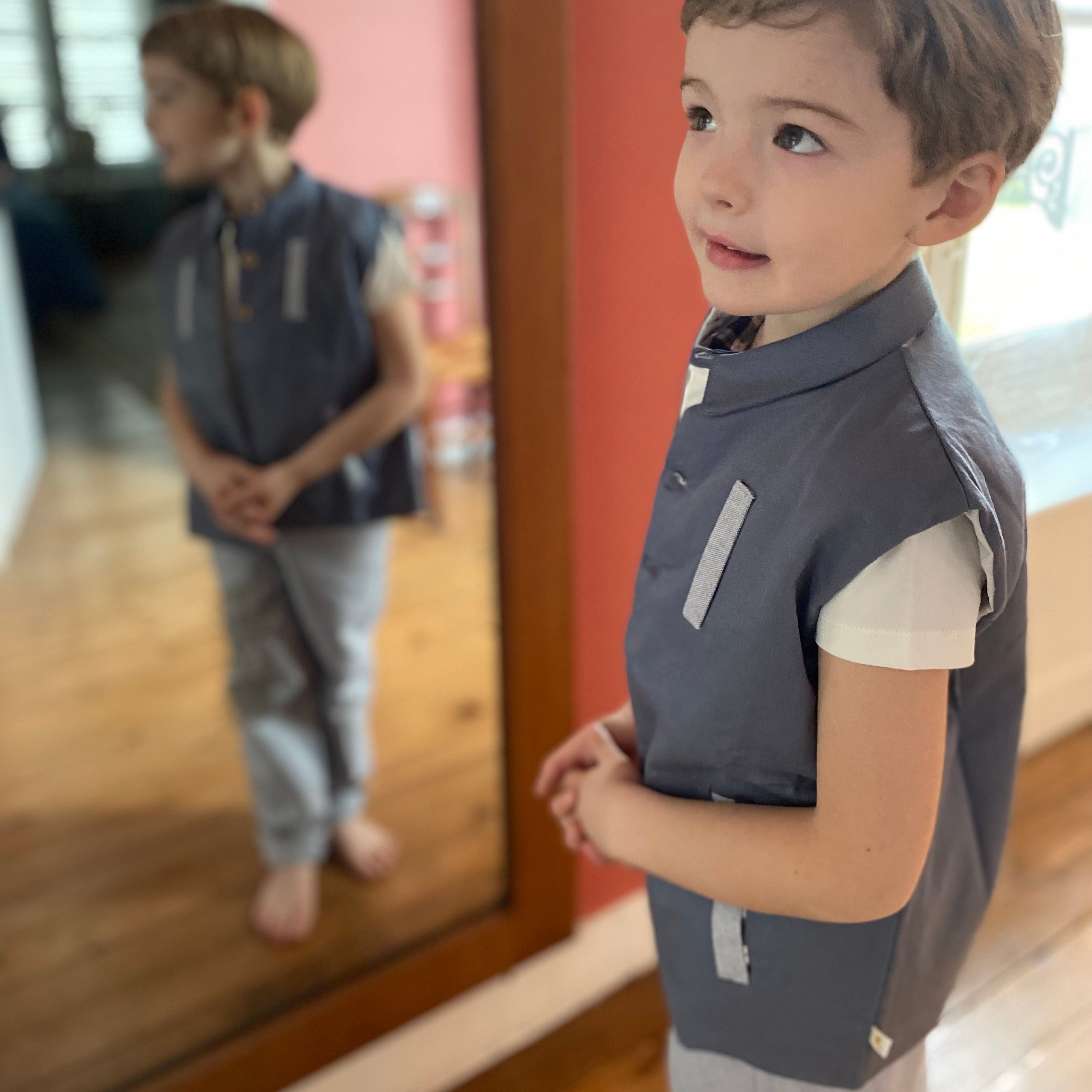 Veste tortue toile jean Les Enfantines