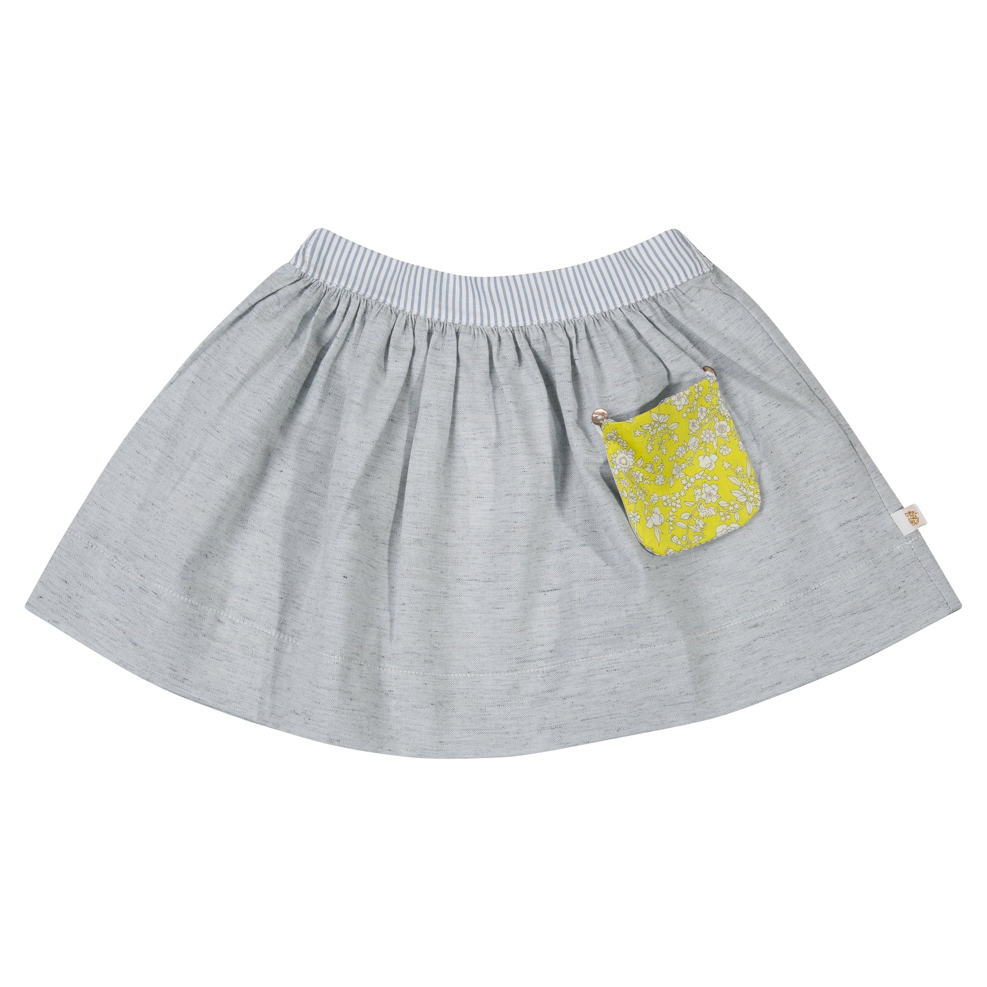 Jupe bleu de gris et Liberty Les Enfantines