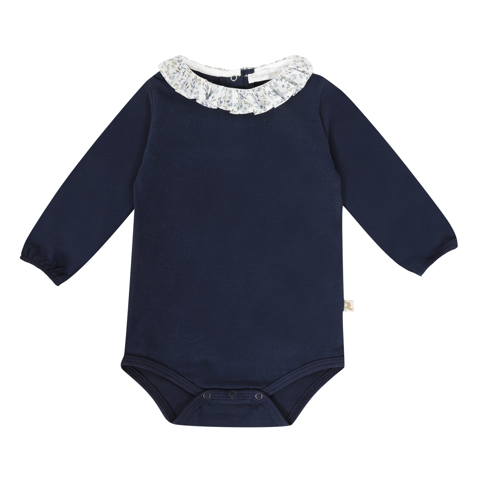 Body Chouette fleurs bleues les enfantines