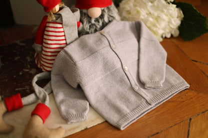 Cardigan mousse gris chiné les enfantines