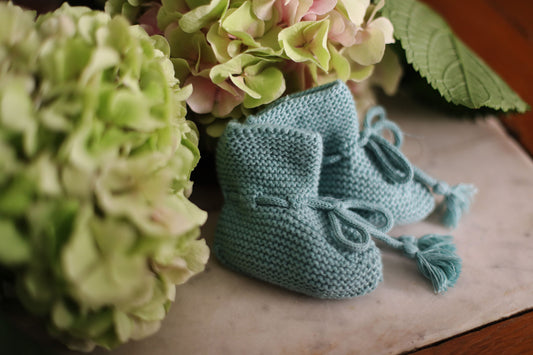 Chaussons vert céladon les enfantines