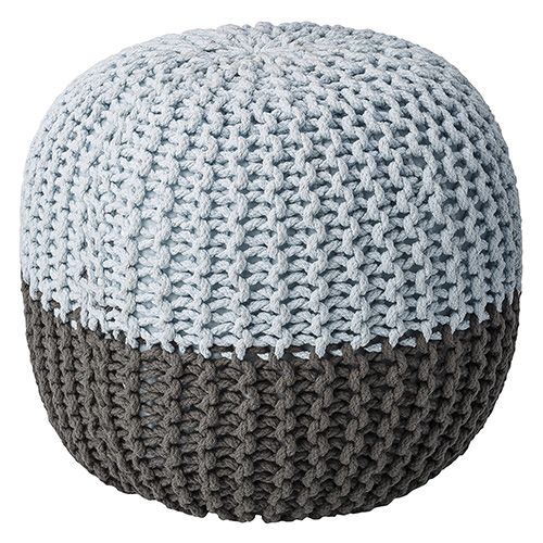 Pouf enfant tricot bleu les enfantines
