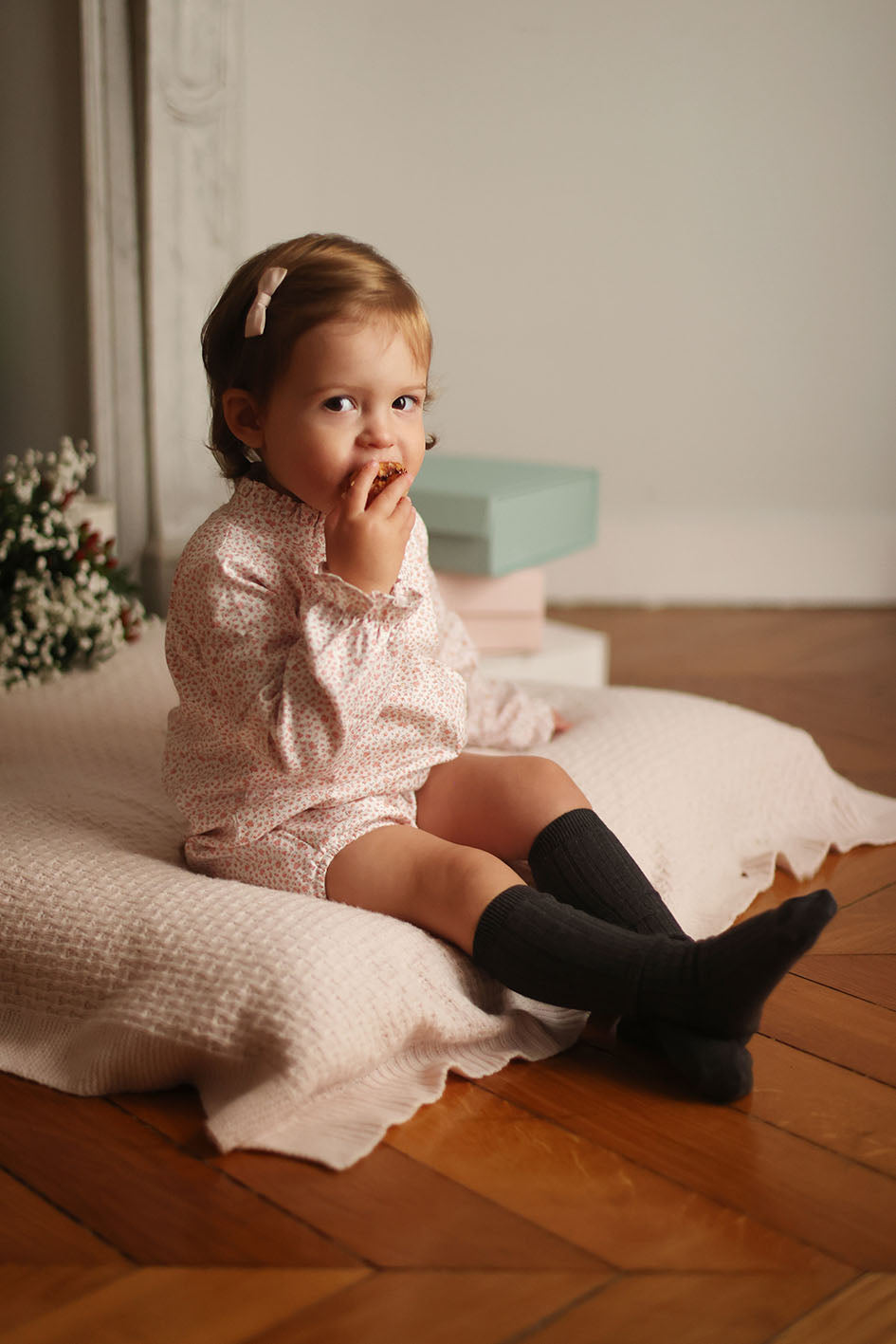 Barboteuse Héron oeillets roses Les Enfantines